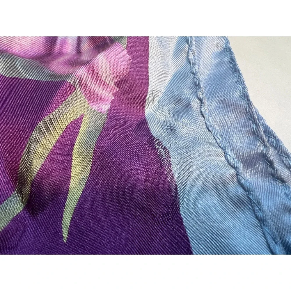 ECHO Silk Deep Purple Floral Scarf 10